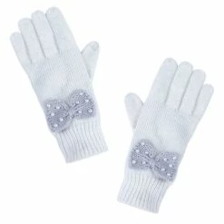 Deals 😉 Disney Knit Gloves For 👩 Women - Minnie Mouse With Bow - White 😍