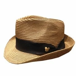 Flash Sale 🔔 Disney Hat - Fedora Hat - Mickey Mouse Band - Brown Wicker 🥰