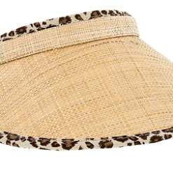 Cheap 🎉 Disney Sun Visor Hat - Animal Print Trim - Straw ❤️