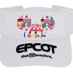 Coupon 🎁 Disney Sun Visor Hat - Epcot - Mickey Flags 🔔