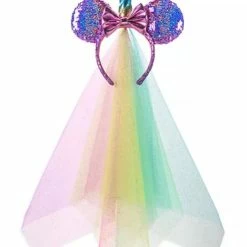 Wholesale 👏 Disney Ears Headband - Minnie Mouse Unicorn - Sequined 🔔