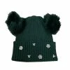 Cheapest 💯 Disney Knit Hat - Minnie Pom Poms - Mickey & Snowflakes - Green ❤️