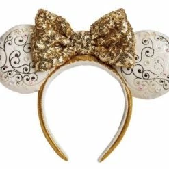 New ⭐ Disney Ears Headband - 50th Anniversary - Gold & White - Light Up ✨