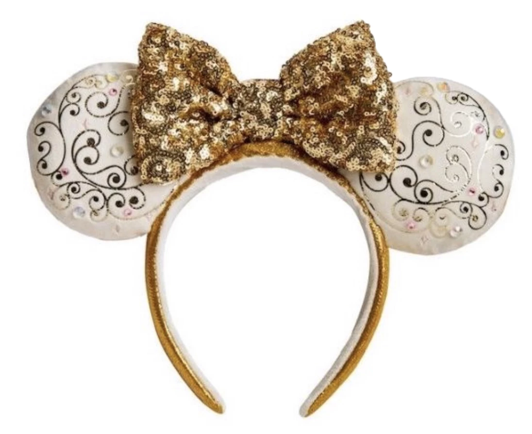 New ⭐ Disney Ears Headband - 50th Anniversary - Gold & White - Light Up ✨ 1 New ⭐ Disney Ears Headband - 50th Anniversary - Gold & White - Light Up ✨