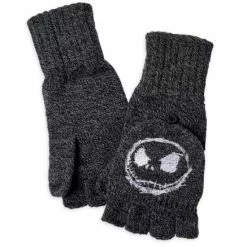 Discount 👍 Disney Adults Knitted Fold Over Gloves - Jack Skellington 😍