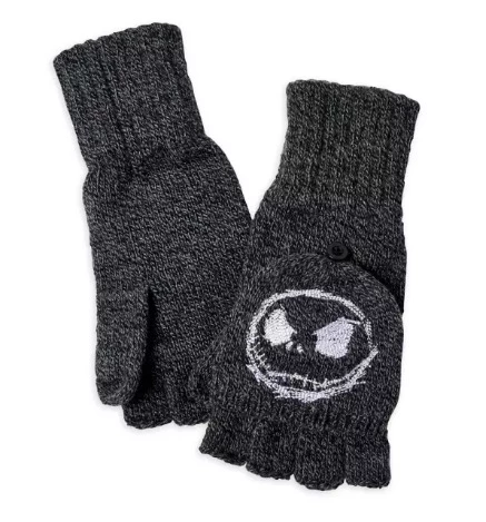 Discount 👍 Disney Adults Knitted Fold Over Gloves - Jack Skellington 😍 1 Discount 👍 Disney Adults Knitted Fold Over Gloves - Jack Skellington 😍