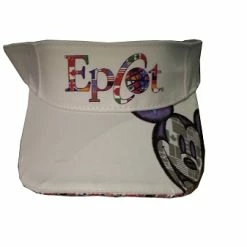 Coupon 😉 Disney Sun Visor Hat - Epcot One Mouse One World - Mickey Flags 🧨